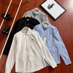 Bestseller Lacoste Langarmshirt Weiß Baumwolle Casual Luxury
