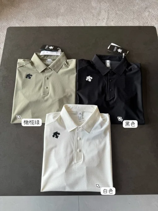 Premium Descente Poloshirt Schwarz Atmungsaktiver Stil