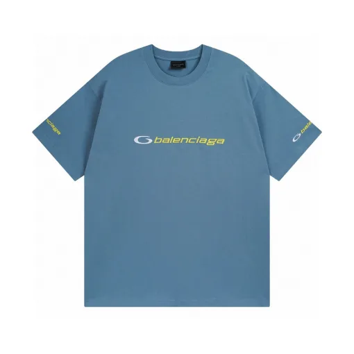 Luxuriöse Balenciaga Kurzarm-Baumwoll-Logo-Kollektion