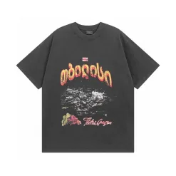 Premium Qualität Balenciaga Kurzarm Weiß Baumwolle Druck Luxus