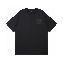 Premium Balenciaga Kurzarm Baumwolle Bestickt Luxus