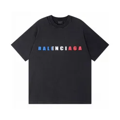 Hochwertige Balenciaga Kurzarm-Baumwoll-Logo-Kollektion