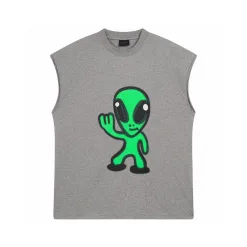 Premium Balenciaga Kurzarm-Baumwoll-Stickerei