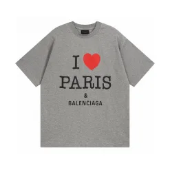 Luxuriöser Balenciaga-Stil mit kurzen Ärmeln und Baumwolldruck