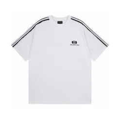 Premium Balenciaga Kurzarm Baumwolle Stickerei Luxus