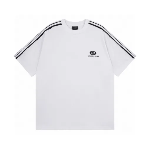 Premium Balenciaga Kurzarm Baumwolle Stickerei Luxus