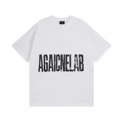 Hochwertiger Balenciaga-Stil mit kurzen Ärmeln und Baumwolldruck