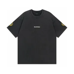 Premium Balenciaga Kurzarm-Baumwoll-Logo-Kollektion
