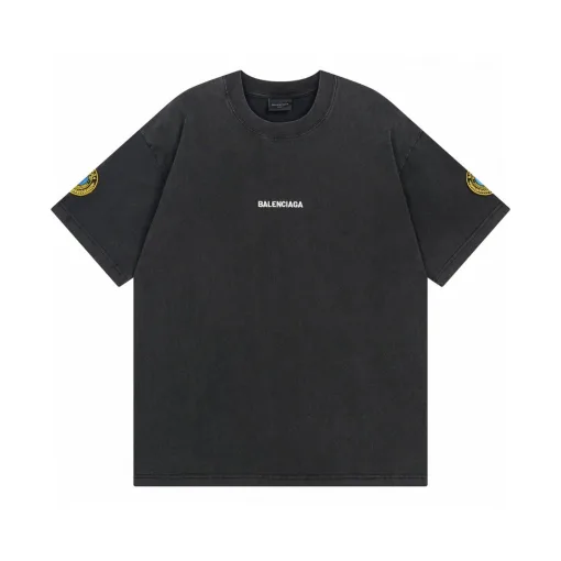 Premium Balenciaga Kurzarm-Baumwoll-Logo-Kollektion