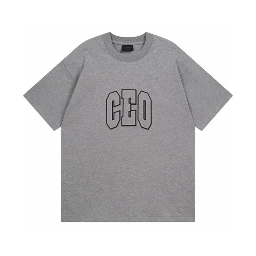 Luxus Balenciaga Kurzarm Baumwolle Logo Luxus