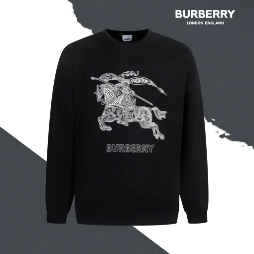 Luxus-Sweatshirts von Burberry aus schwarzer Baumwolle im klassischen Stil