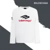 Hochwertiges Balenciaga Langarmshirt aus schwarzer Baumwolle mit Stickerei