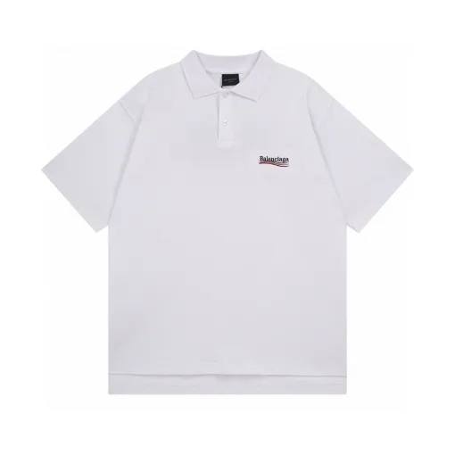 Luxuriöses, kurzärmliges, besticktes Baumwoll-Shirt von Balenciaga