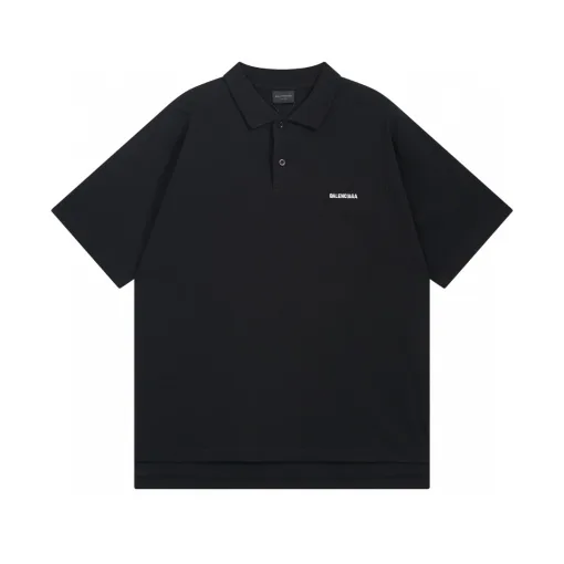Luxuriöse Balenciaga Kurzarm-Baumwoll-Logo-Kollektion