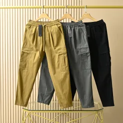 Premium Stone Island Freizeithose Schwarz Baumwolle Klassischer Stil