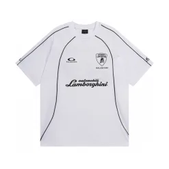 Premium Balenciaga Kurzarm Baumwolle Stickerei Stil