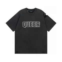 Luxuriöser Balenciaga-Kurzarm-Baumwoll-Logo-Stil