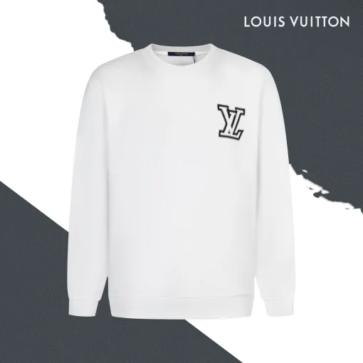 Hochwertige Louis Vuitton Sweatshirts aus schwarzer Baumwolle im Logo-Stil