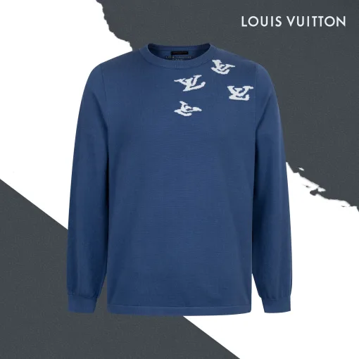 Luxus Louis Vuitton Pullover Navy Strick Luxus