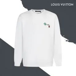 Luxus-Sweatshirts von Louis Vuitton aus schwarzer Baumwolle mit Stickerei