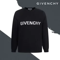 Luxus-Pullover von Givenchy in Schwarz mit Logo-Strickmuster