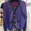 Hochwertige Louis Vuitton Jacken Lila Strick Gradient Style
