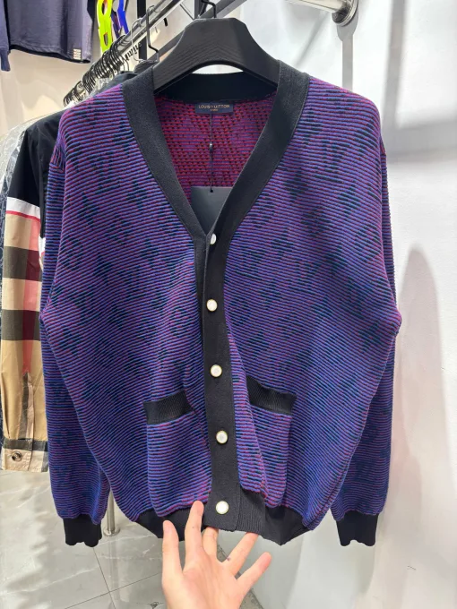 Hochwertige Louis Vuitton Jacken Lila Strick Gradient Style