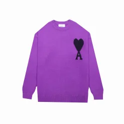 Luxus Ami Pullover Lila Klassischer Stil