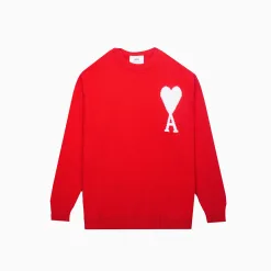Bestseller Ami Pullover Rot Klassisch Luxus