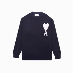Premium Ami Pullover Schwarz Klassisch Luxus