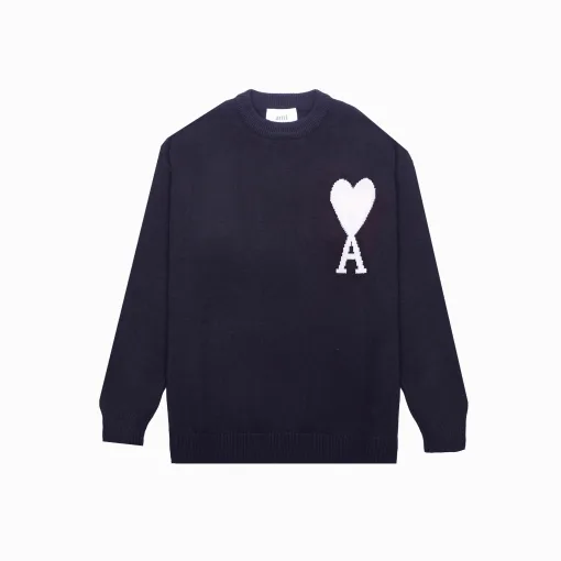 Premium Ami Pullover Schwarz Klassisch Luxus