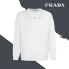 Hochwertige Prada Sweatshirts aus schwarzer Baumwolle mit Stickereien