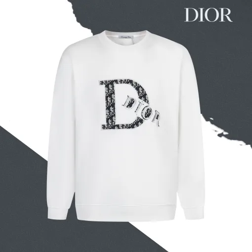 Premium Qualität Dior Sweatshirts Schwarz Denim Logo Luxus