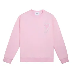 Luxus Ami Sweatshirts Rosa Baumwolle Klassischer Stil