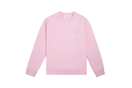 Luxus Ami Sweatshirts Rosa Baumwolle Klassischer Stil