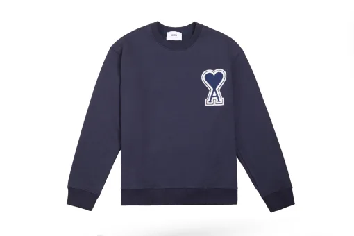 Bestseller Ami Sweatshirts Blau Baumwolle Klassischer Stil