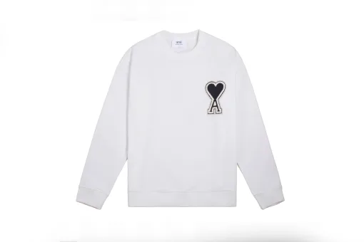 Luxus-Sweatshirts von Ami aus weißer Baumwolle, klassische Kollektion
