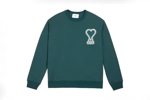 Premium Ami Sweatshirts Grün Baumwolle Klassisch Luxus