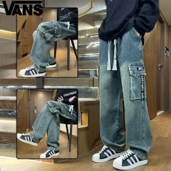 Bestseller Vans Jeans Blau Baumwolle Retro Luxus