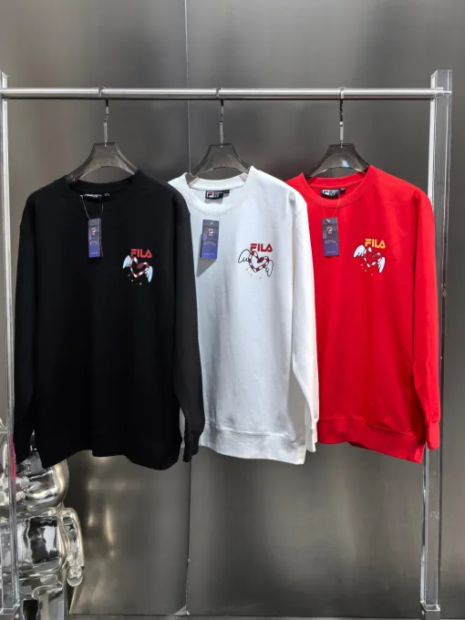 Bestseller Fila Sweatshirts Rote Baumwolle Logo Kollektion