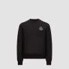 Hochwertige Moncler Sweatshirts aus schwarzer Baumwolle mit Stickereien