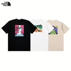 Hochwertige The North Face Kurzarm-Kollektion mit grauem Druck