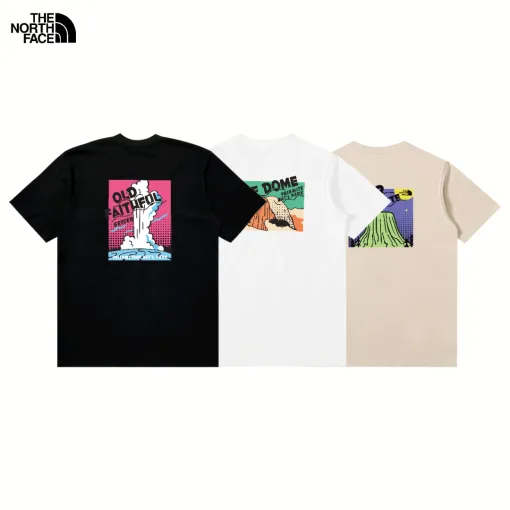 Hochwertige The North Face Kurzarm-Kollektion mit grauem Druck