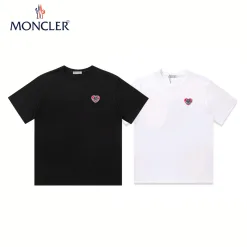 Luxus Moncler T-Shirt Schwarz Baumwolle Bestickt Stil