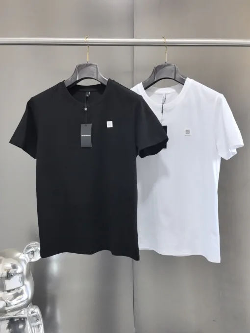 Premium Armani Kurzarm Schwarz Baumwolle Stil