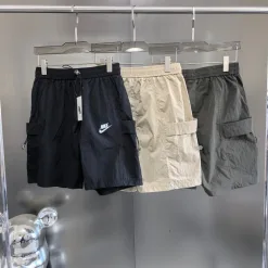 Luxus Nike Shorts Schwarze Seide Casual Kollektion