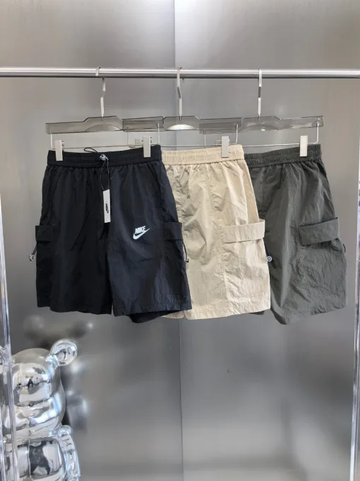 Luxus Nike Shorts Schwarze Seide Casual Kollektion