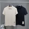 Luxus Burberry Poloshirt Schwarz Baumwolle Bestickt Luxus