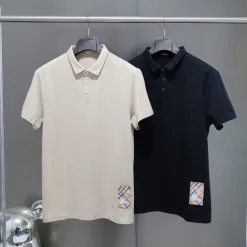 Luxus Burberry Poloshirt Schwarz Baumwolle Bestickt Luxus