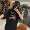 Luxus Burberry Kurzarm Schwarz Baumwolle Logo Stil